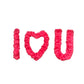 Big I Heart U rose petal message